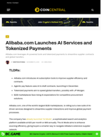 Alibaba.com Launches AI Services and Tokenized Payments - CoinCentral