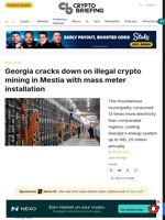 Georgia cracks down on illegal crypto mining in Mestia with mass meter installation