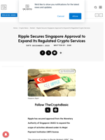 Ripple Secures Singapore Approval to Expand Its Regulated Crypto Services
