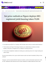 Sui price outlook as Figure deploys SEC-registered yield-bearing token YLDS - CoinJournal