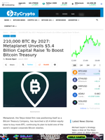 210,000 BTC By 2027: Metaplanet Unveils $5.4 Billion Capital Raise To Boost Bitcoin Treasury ⋆ ZyCrypto