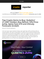 Top Crypto Gems to Buy: Qubetics’ 21,200+ Holders Surge, Aptos Holds Strong, ZIGnaly Gains Investors