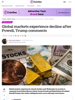 Global markets experience decline after Powell, Trump comments - Coinfea