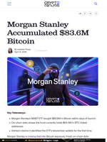 Morgan Stanley Accumulated $83.6M Bitcoin