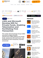 LSEG and Microsoft Develop DMI for Private Funds, Enabling Tokenization and Facilitating First Transaction – News Bytes Bitcoin News