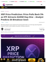 XRP Price Prediction: 5% Dip as New ETF Attracts $245M