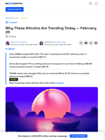 The Altcoins Trending Today - VANA, S, and TRUMP