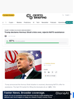 Trump declares Hormuz Strait crisis over, rejects NATO assistance