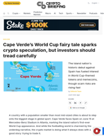 Cape Verde's World Cup fairy tale sparks crypto speculation, but investors should tread carefully