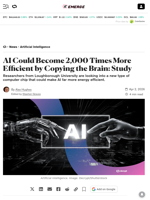 AI Could Become 2,000 Times More Efficient by Copying the Brain: Study - Decrypt