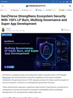 GenZVerse Strengthens Ecosystem Security With 100% LP Burn, Multisig Governance and Super App Development - TheNewsCrypto