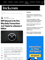 XRP Network Explodes: Daily Transactions Triple to 3 Million Milestone