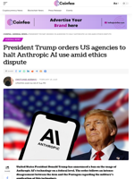 President Trump orders US agencies to halt Anthropic AI use amid ethics dispute - Coinfea