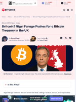 Britcoin? Nigel Farage Pushes for a Bitcoin Treasury in the UK - 99Bitcoins