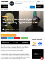 Nigeria's President Signs Bill Recognizing Digital Assets into Law | Live Bitcoin News