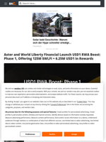 Aster and World Liberty Financial Launch USD1 RWA Boost: Phase 1, Offering 125M $WLFI + 6.25M USD1 in Rewards - Brave New Coin