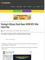 Strategy’s Bitcoin Stash Nears 630K BTC After Latest Buy