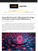 From $0.012 to $1? Why Ozak AI’s Stage 6 Presale Could Create Millionaires