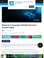 Bitcoin At A Crossroads: $60,000 Fortress Vs. $70,000 Ceiling | Bitcoinist.com