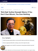 'Rich Dad’ Author Kiyosaki Warns: If You Don’t Own Bitcoin, You Own Nothing