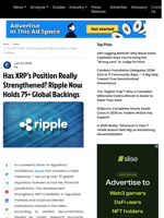 Has XRP’s Position Really Strengthened? Ripple Now Holds 75+ Global Backings