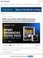 BYDFi Sponsors CCCC Lisbon 2025 to Support Creators and Web3 Learning