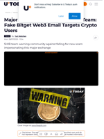 Major Scam Alert Issued by SHIB Team: Fake Bitget Web3 Email Targets Crypto Users
