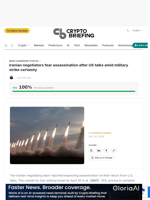 Iranian negotiators fear assassination after US talks amid military strike certainty