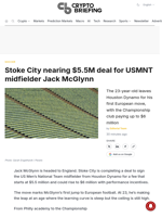 Stoke City nearing $5.5M deal for USMNT midfielder Jack McGlynn