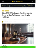 Stop TRUMP in Crypto Act: Democrats Move to Ban Politicians from Crypto Holdings