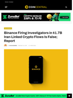 Binance Firing Investigators in $1.7B Iran-Linked Crypto Flows Is False; Report