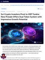 Sui Crypto Investors Pivot to XRP Tundra: New Presale Offers Dual Token System with Impressive Growth Potential