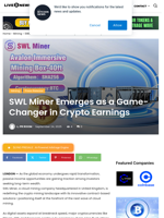 SWL Miner Emerges as a Game-Changer in Crypto Earnings | Live Bitcoin News
