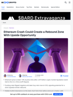 Ethereum Price Crash Creates a 13% Rebound Opportunity
