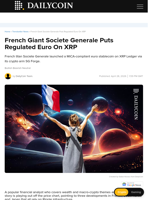 French Giant Societe Generale Puts Regulated Euro On XRP - DailyCoin