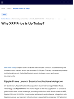 Why XRP Price is Up Today? Institutions Are Making a Big Move