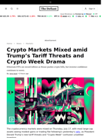 Crypto Markets Mixed amid Trump’s Tariff Threats and Crypto Week Drama - 