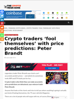 Crypto traders ‘fool themselves’ with price predictions: Peter Brandt - The Crypto News Wire