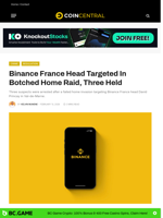 Binance France Head Targeted In Botched Home Raid, Three Held