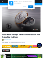 Public Asset Manager Strive Launches $500M Plan To Load Up On Bitcoin