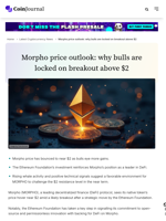 Morpho price outlook: why bulls are locked on breakout above $2 - CoinJournal