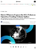 Here's When to Expect the SEA Token as OpenSea Trading Volume Spikes - Decrypt