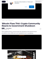 'Bitcoin Fixes This': Crypto Community Reacts to Government Shutdown - U.Today
