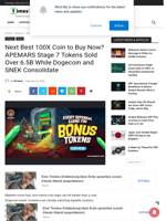 Next Best 100X Coin to Buy Now? APEMARS Stage 7 Tokens Sold Over 6.5B While Dogecoin and SNEK Consolidate - Times Tabloid