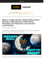 Why Is Crypto Down Today? Smart Investors Buy Noomez Coin Presale for Stability