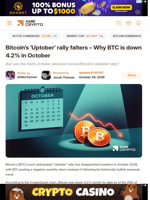 Bitcoin's 'Uptober' rally falters - Why BTC is down 4.2% in October - AMBCrypto