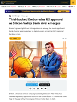 Peter Thiel’s Erebor Approved as Silicon Valley Bank Rival Emerges