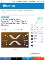 XRP Network Activity Plummets by 26% as Ripple CEO Sparks Buzz with Trump Mention ⋆ ZyCrypto