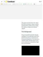 DOGE Price News: Dogecoin Tests Weekly EMA Support as Bears Drive 5% Slide