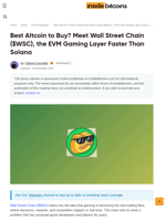 Best Altcoin to Buy? Meet Wall Street Chain ($WSC), the EVM Gaming Layer Faster Than Solana - InsideBitcoins.com